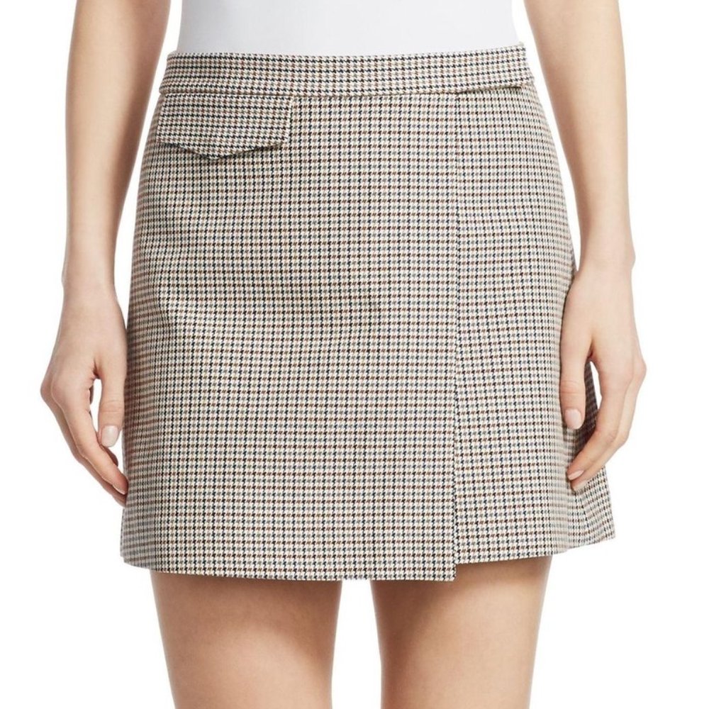 THEORY PLAID MINI WRAP SKIRT (LIKE NEW)